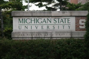 Michigan State University sign