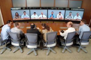 group in a video conference